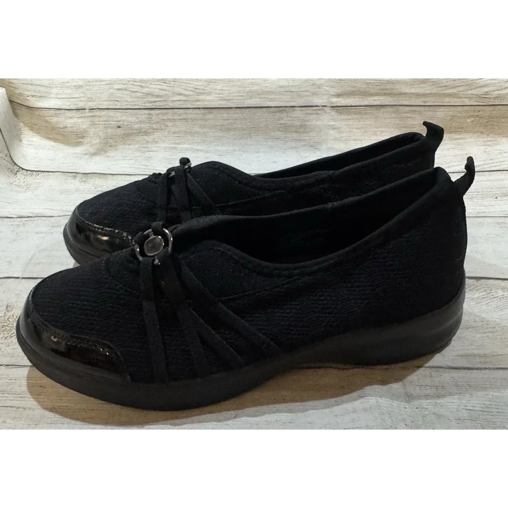 New Comfort View Comfortview Athletic Greer Black Slip On Shoes Sneakers Sz 9 WW